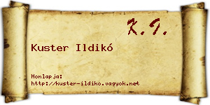 Kuster Ildikó névjegykártya
